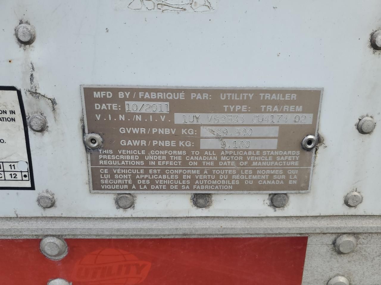 2012 Utility Refrigerated Van Trailer