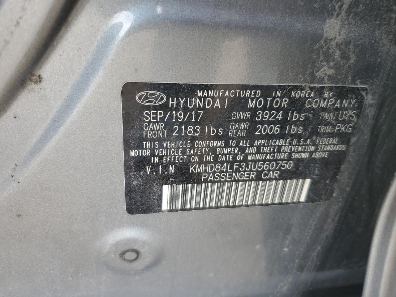 2018 Hyundai Elantra sel