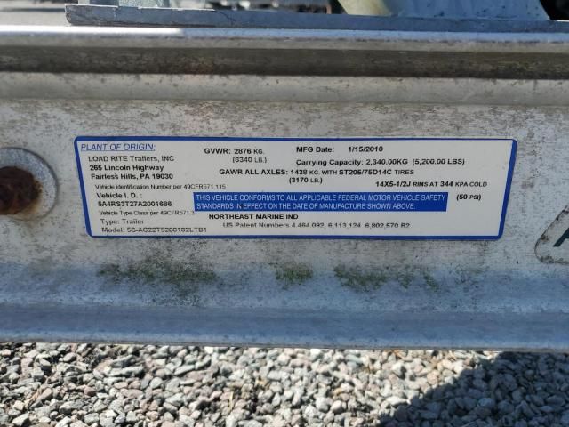 2010 Load Rite 5S-AC22T5200102LTB1 Boat Trailer