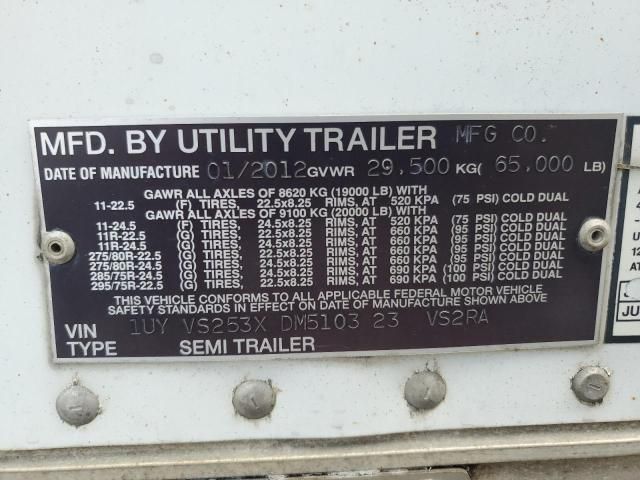 2013 Utility VS2RA Refrigerated Van Trailer