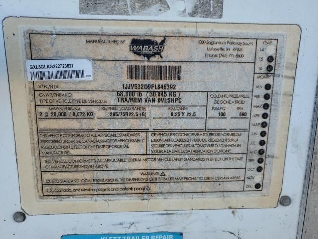 2015 Wabash Dvlshpc DRY Van Trailer
