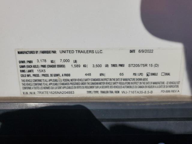 2022 United WJ-716TA35-8.5-B Enclosed Cargo Trailer