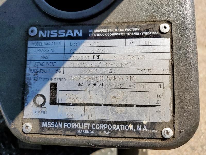 2012 Nissan MCP12A20LV Forklift