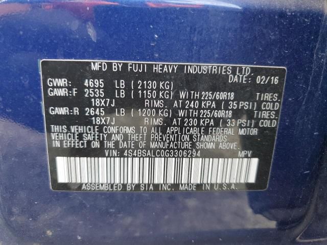 2016 Subaru Outback 2.5I Limited