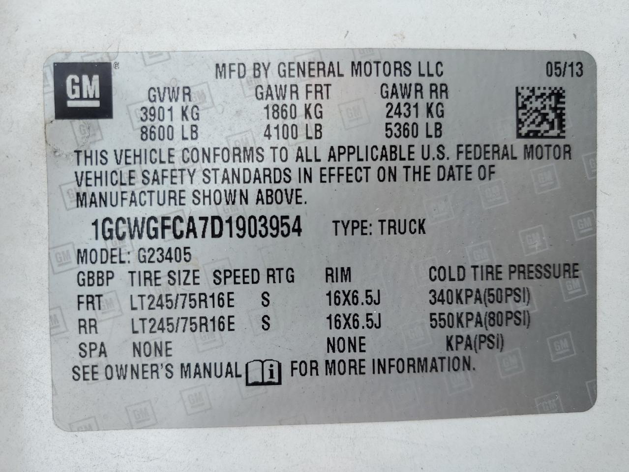 2013 Chevrolet Express G2500