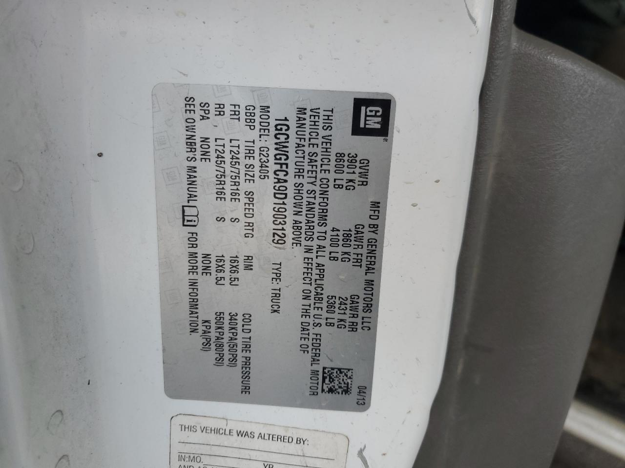 2013 Chev Express G2500