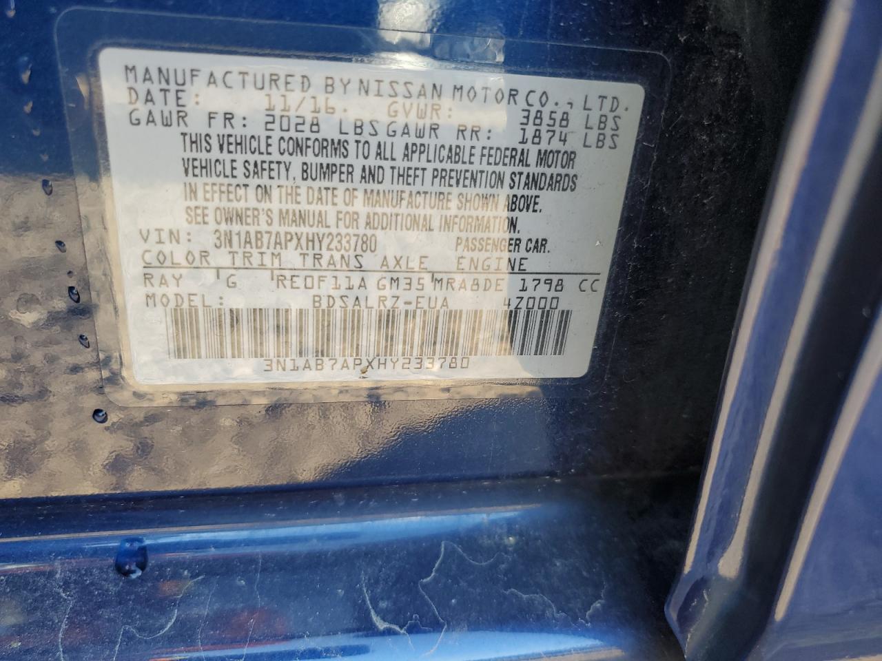 2017 Nissan Sentra s