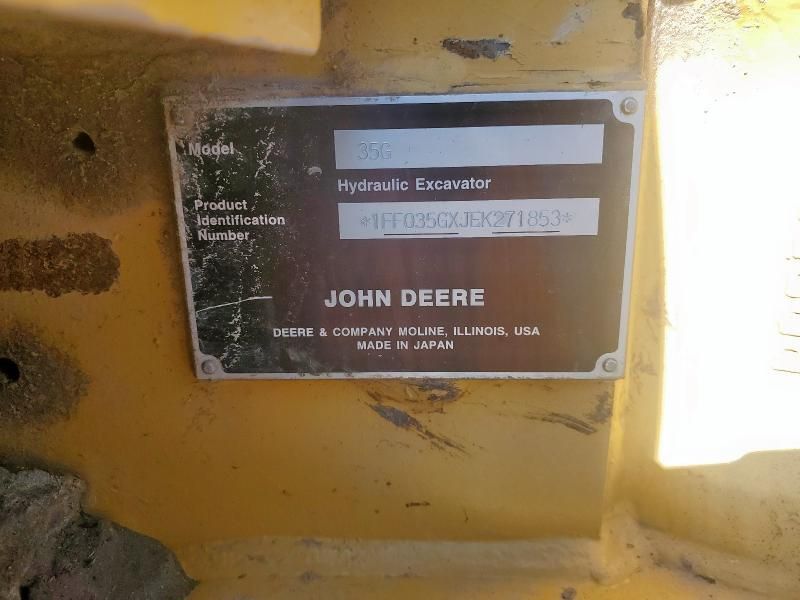 2017 John Deere 35G Mini Excavator
