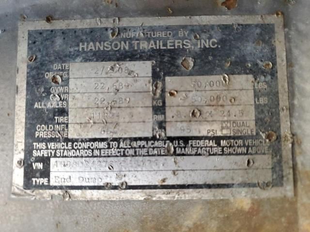 2006 Hanson End Dump Trailer