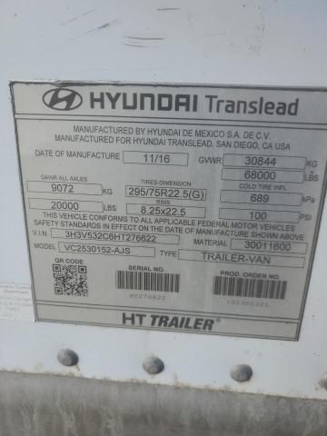2017 Hyundai Translead VC2530152-AJS DRY Van Trailer
