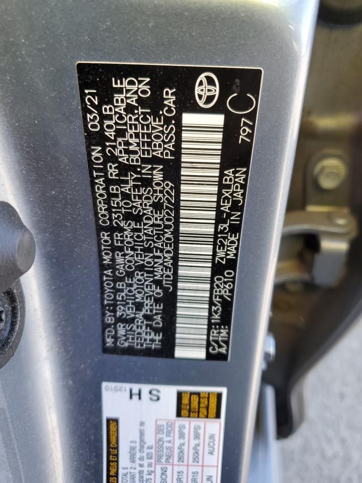 2021 Toyota Corolla le