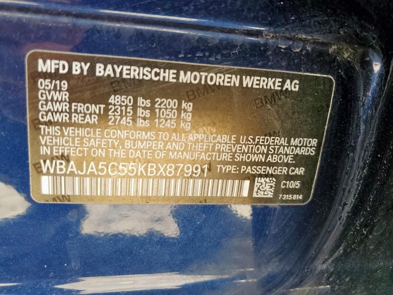 2019 BMW 530 I