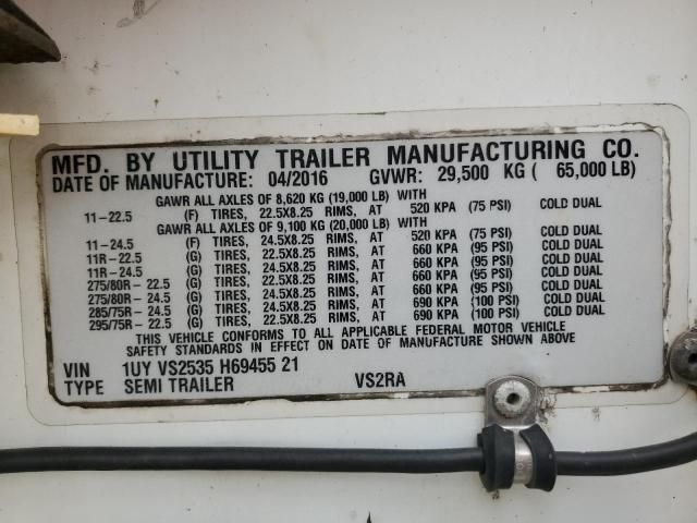 2017 Utility VS2RA Refrigerated Van Trailer