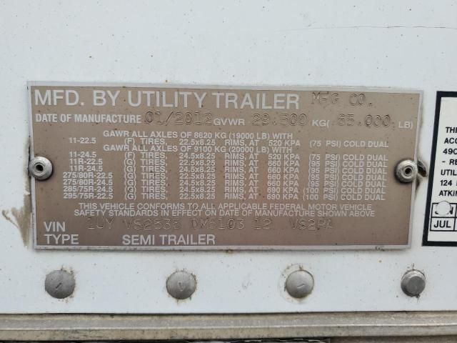 2013 Utility VS2RA Refrigerated Van Trailer