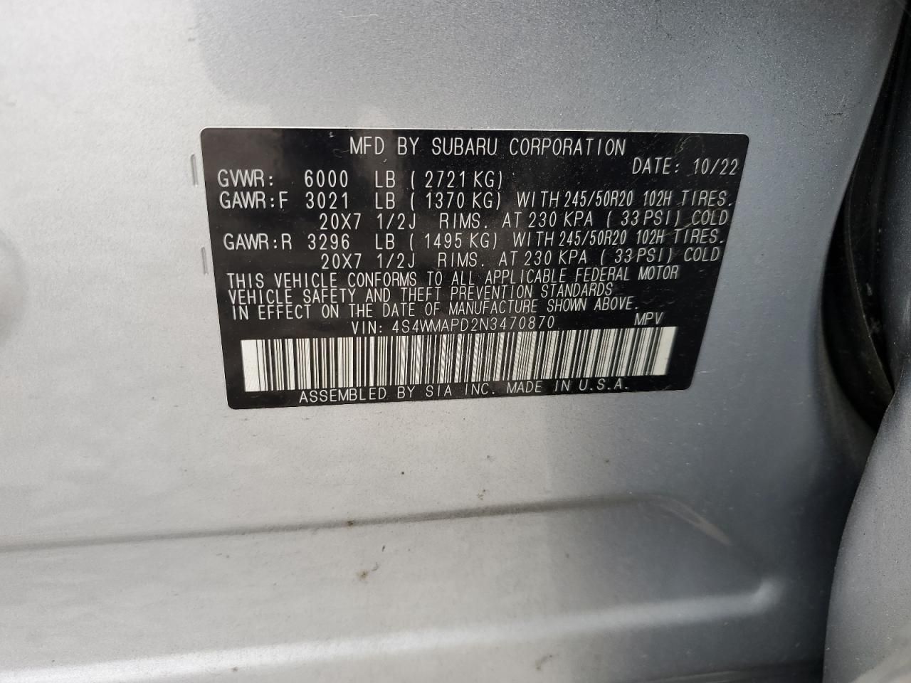 2022 Subaru Ascent Limited