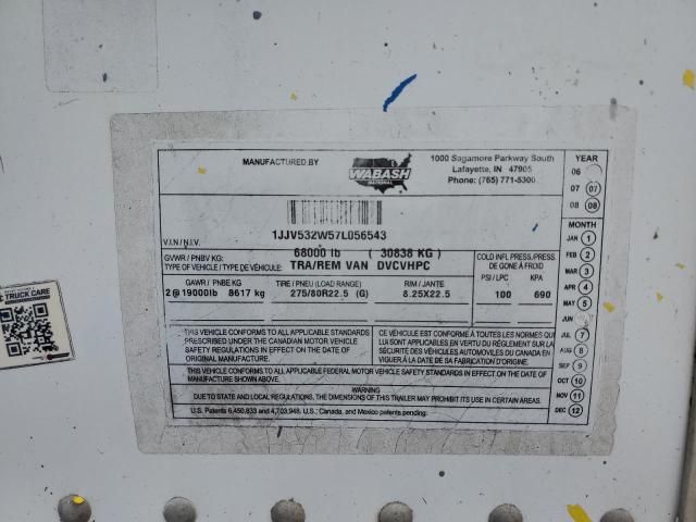 2007 Wabash Dvcvhpc DRY Van Trailer