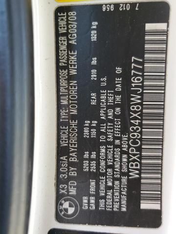 2008 BMW X3 3.0SI