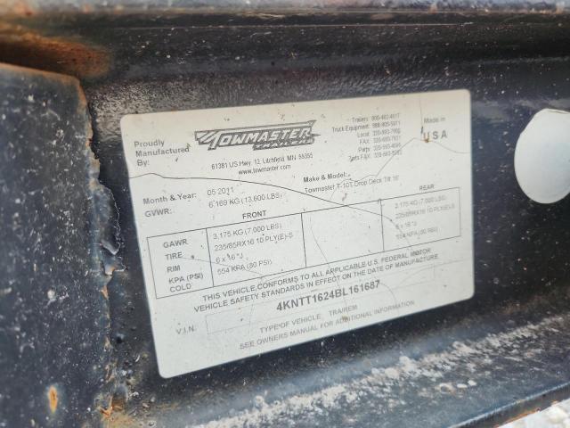 2011 Towmaster Tilt Deck Equipment Trailer