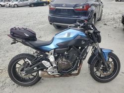 Salvage motorcycles for sale at Mebane, NC auction: 2017 Yamaha FZ07