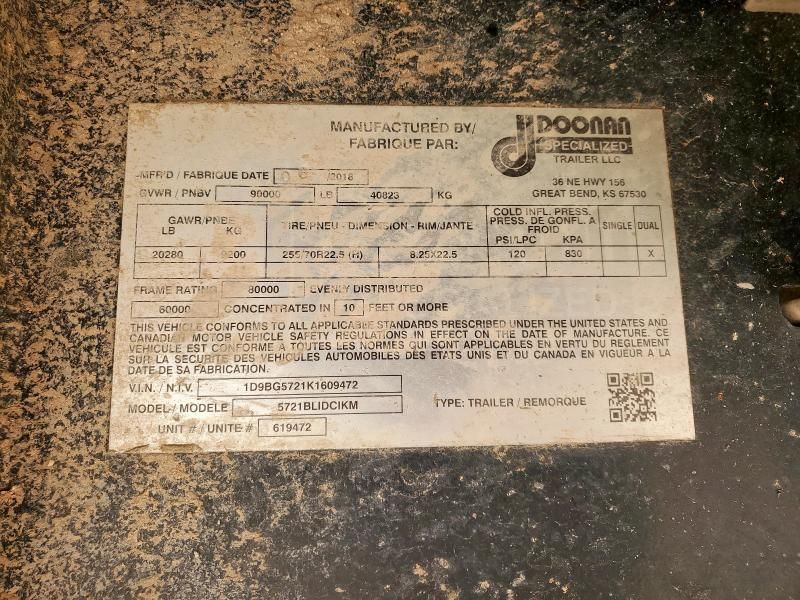 2019 Doon AN 5721BLIDCIKM Drop Deck Trailer