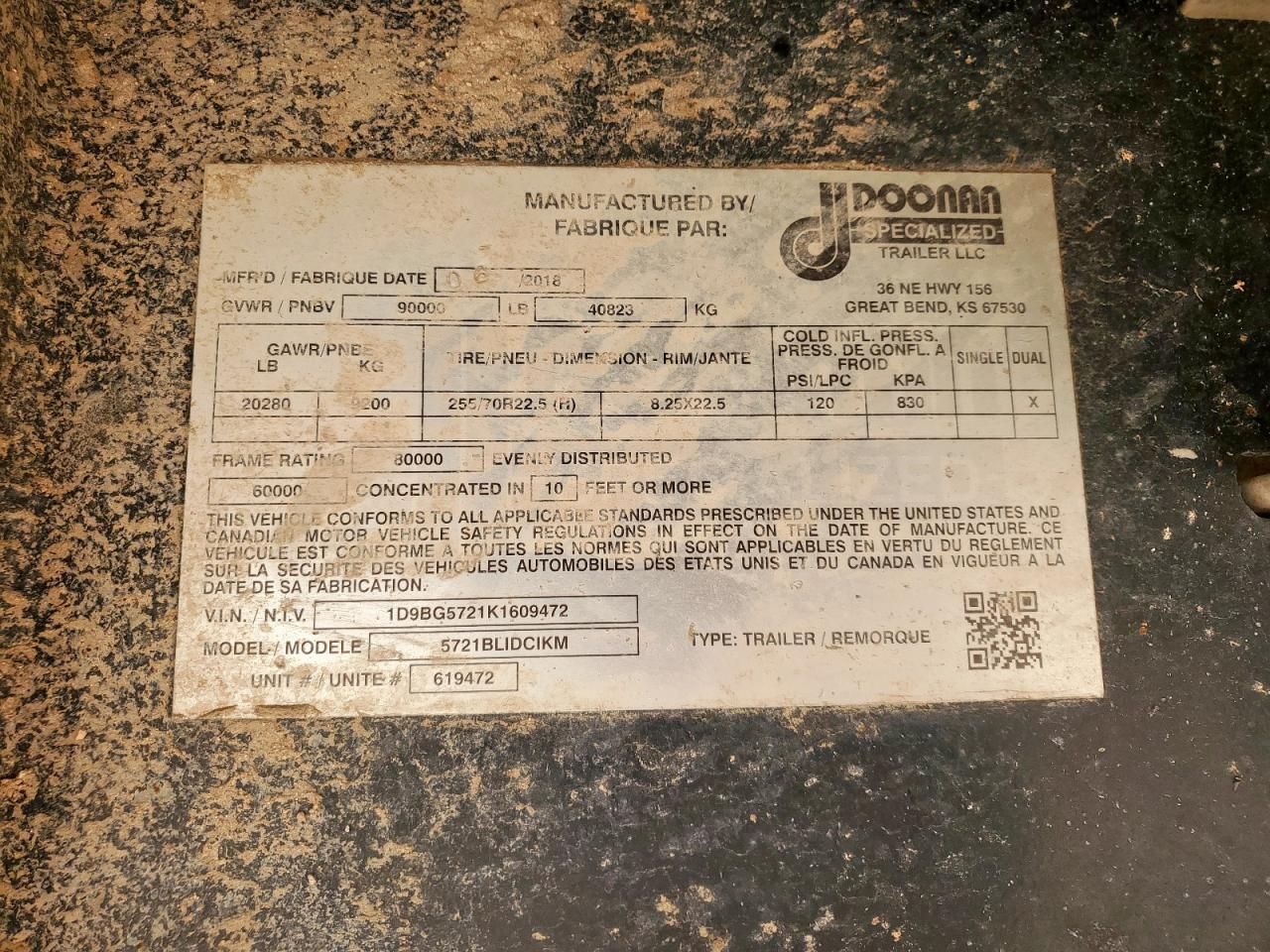 2019 Doon AN 5721BLIDCIKM Drop Deck Trailer