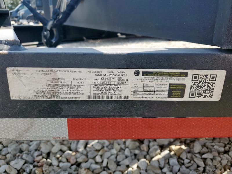 2024 Carry-On 7X20HDEQDTSRTP Equipment Trailer