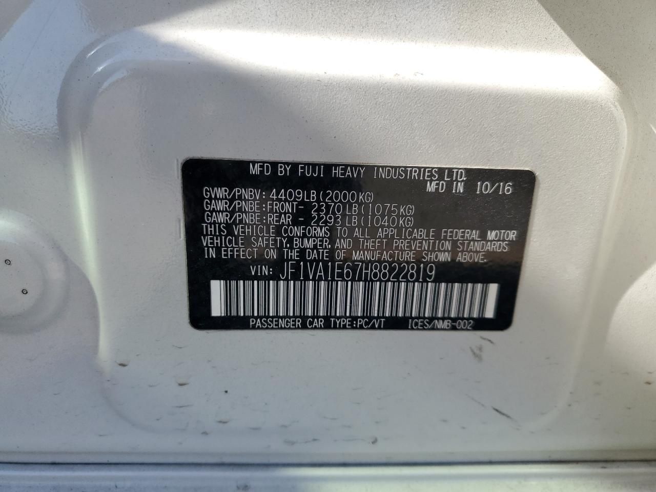 2017 Subaru Wrx Premium