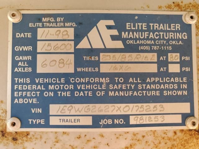 1998 Elite Horse Trailer