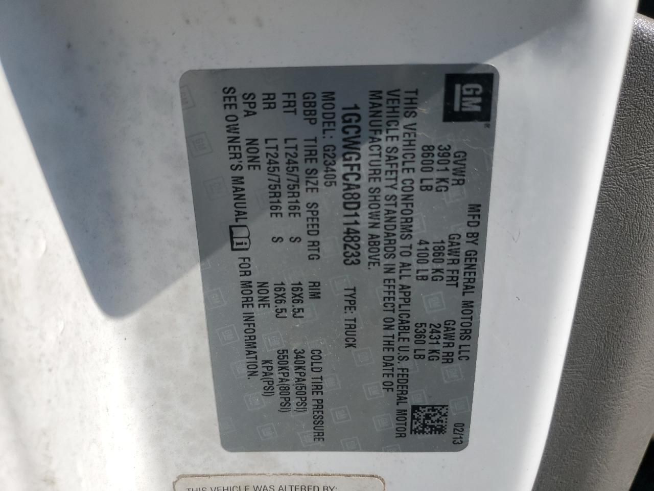 2013 Chevrolet Express G2500