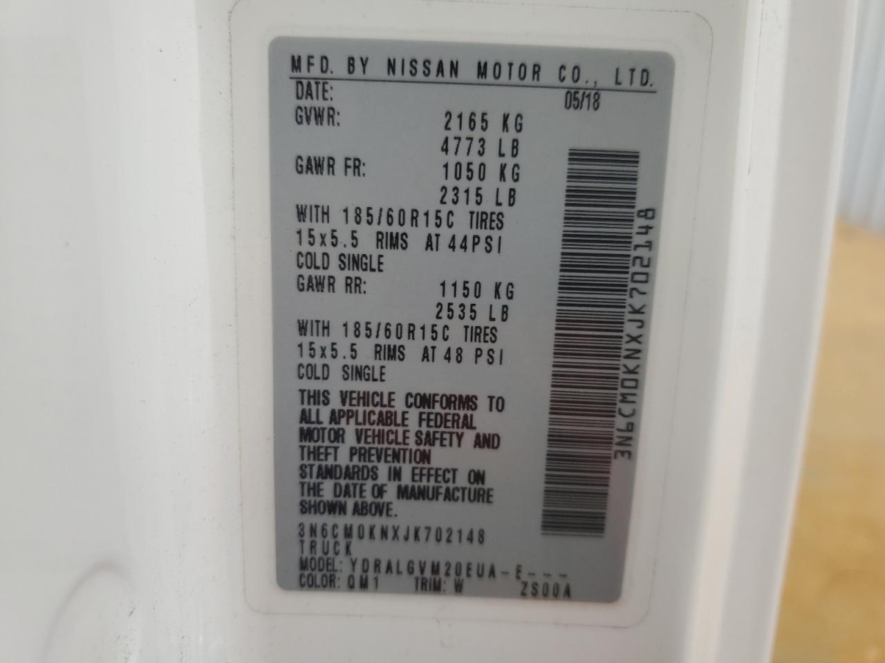 2018 Nissan NV200 2.5S