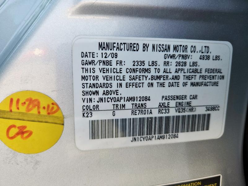 2010 Infiniti M35 Base