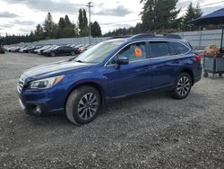 Salvage cars for sale from Copart Graham, WA: 2016 Subaru Outback 2.5I Limited