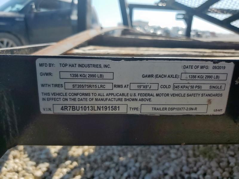 2020 Top Hat DSP10X77-2.9N-R Utility Trailer