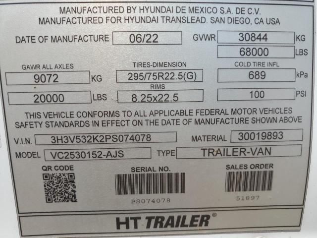 2023 Hyundai DRY Van-Trailers