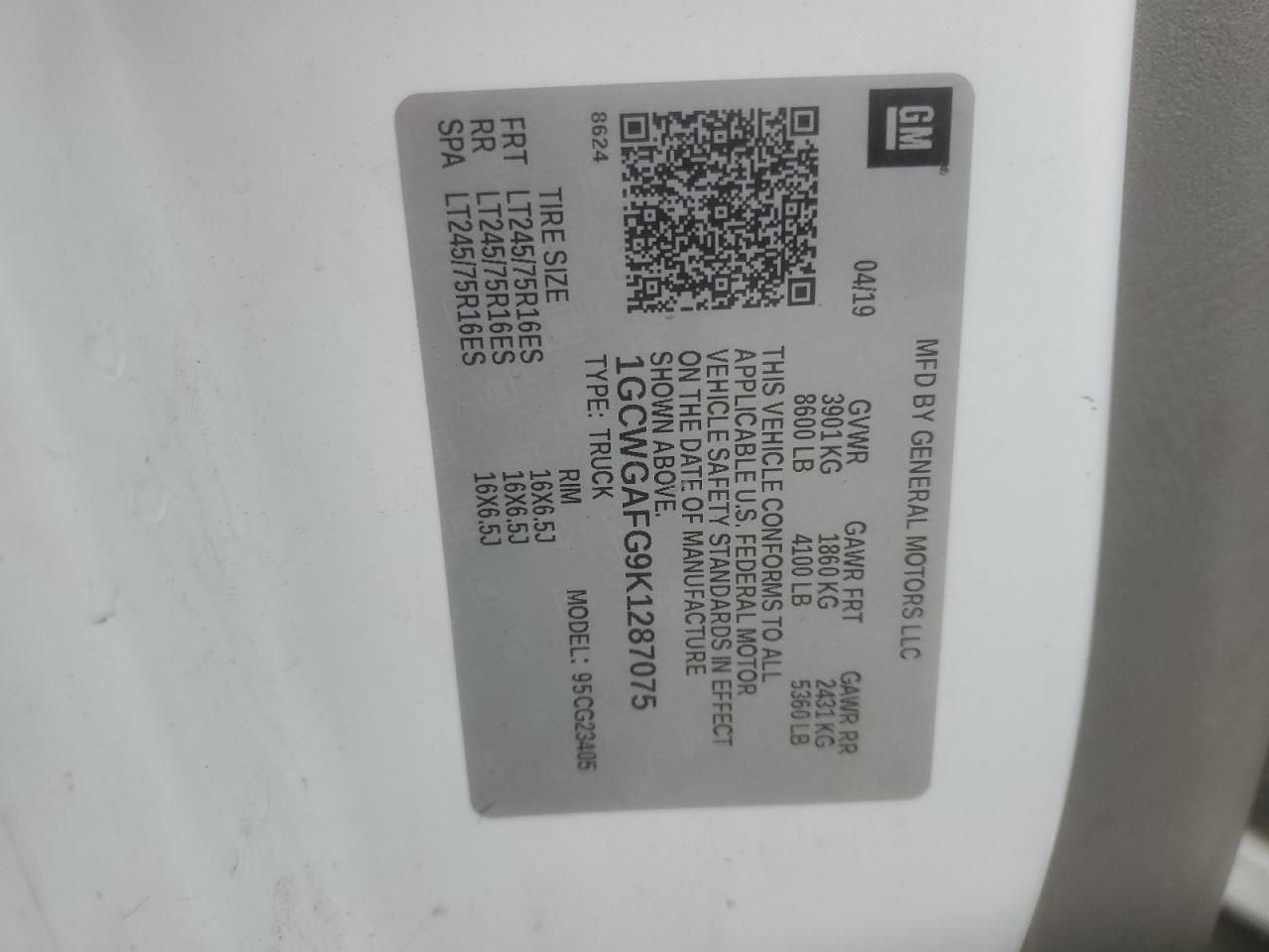 2019 Chevrolet Express G2500