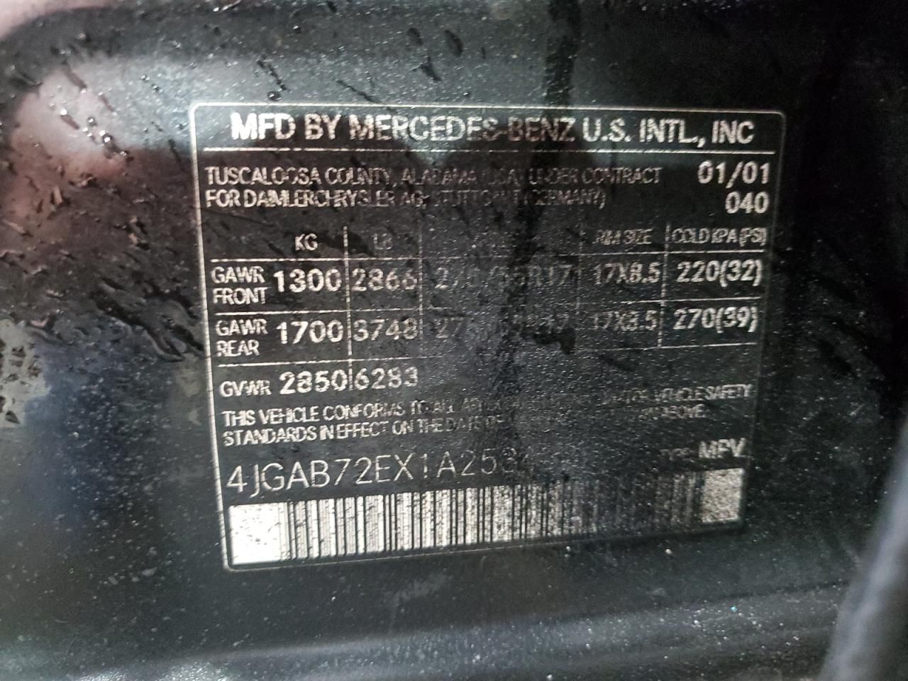 2001 Mercedes-Benz Ml 430