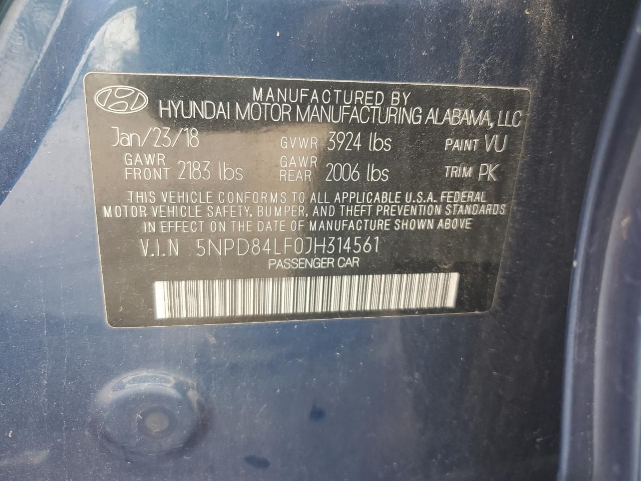 2018 Hyundai Elantra sel