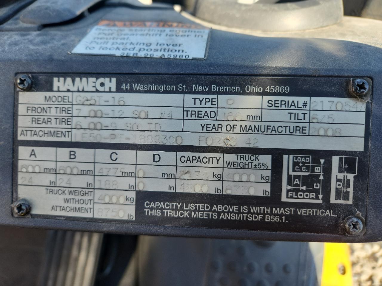 2006 Unknown 2006 Hamech G25T-16 Forklift