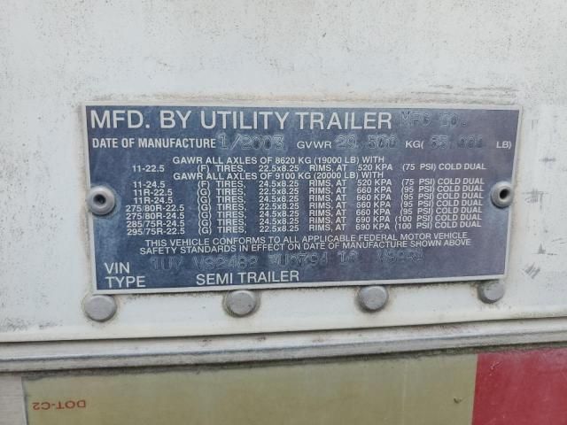 2003 Utility VS2RA Refrigerated Van Trailer