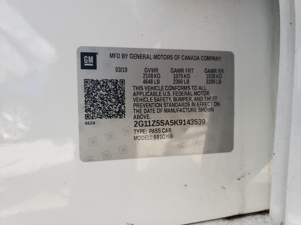 2019 Chev Rolet Impala lt