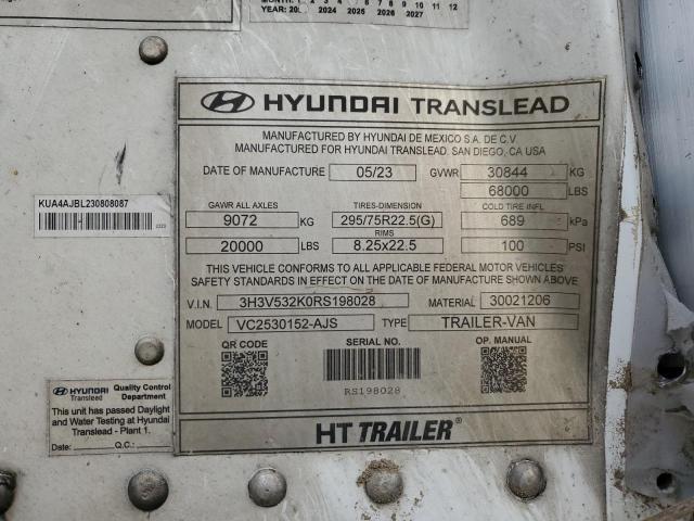 2024 Hyundai Translead Vc2530152-ajs dry van Trailer