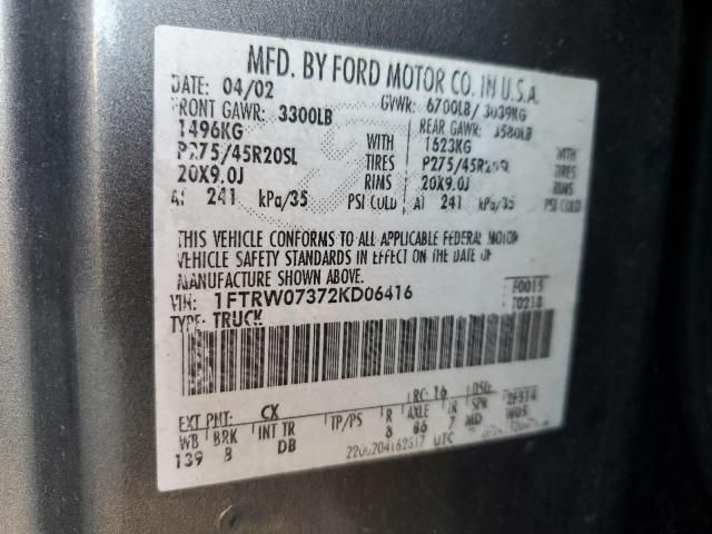 2002 Ford F150 Supercrew Harley Davidson