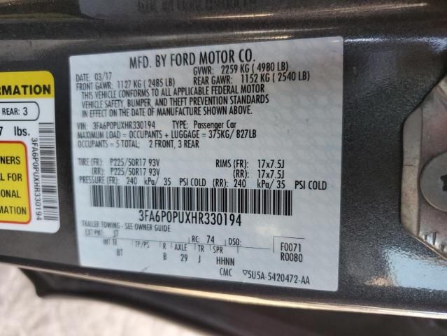 2017 Ford Fusion SE Phev