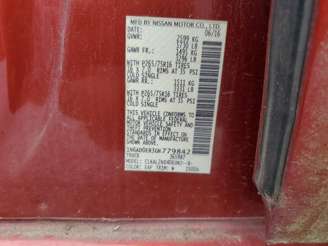 2016 Nissan Frontier S