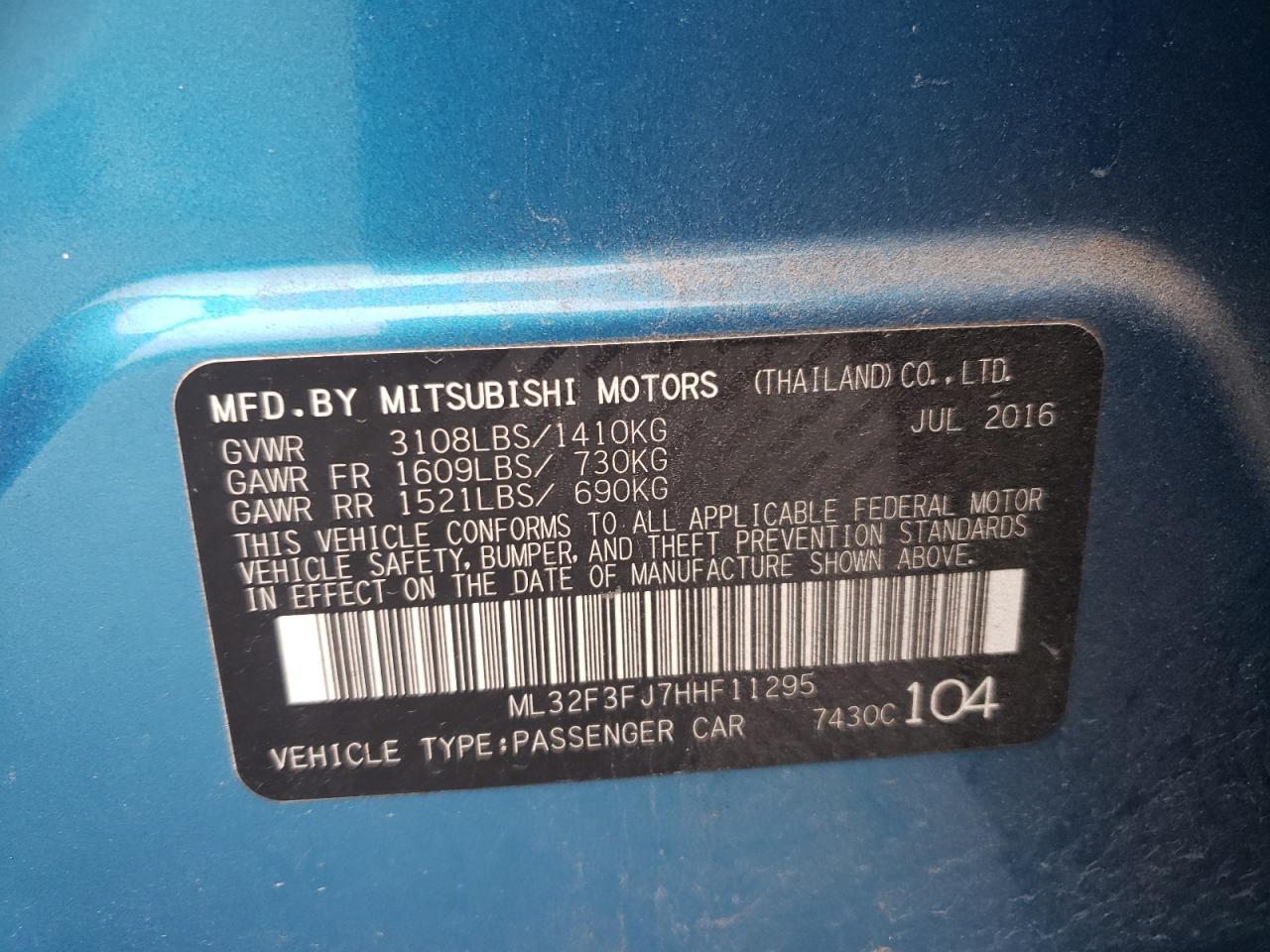 2017 Mitsubishi Mirage G4 es