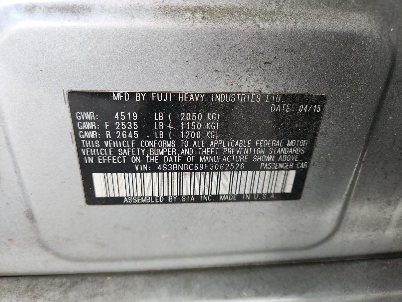 2015 Subaru Legacy 2.5i Premium