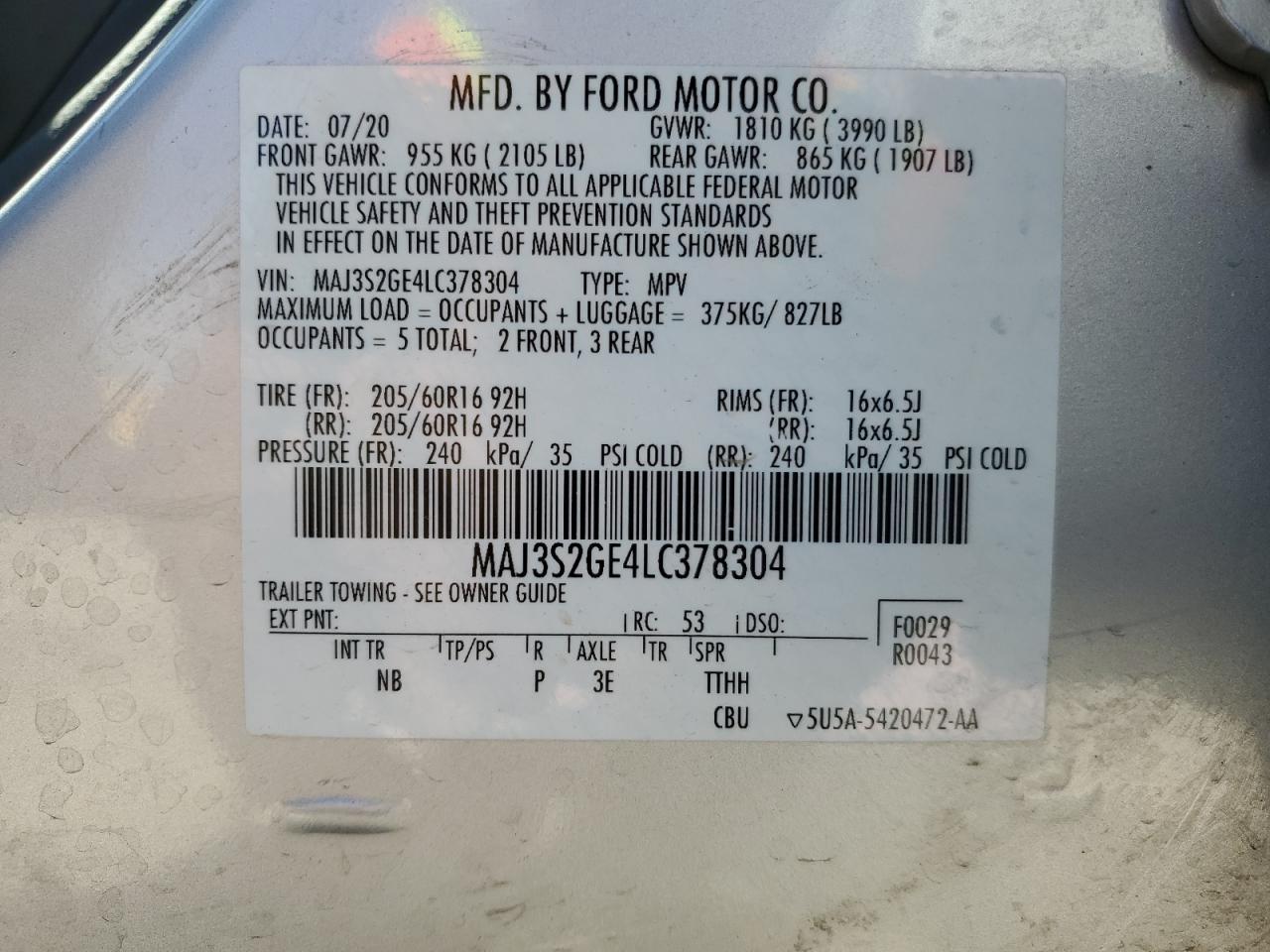 2020 Ford Ecosport se