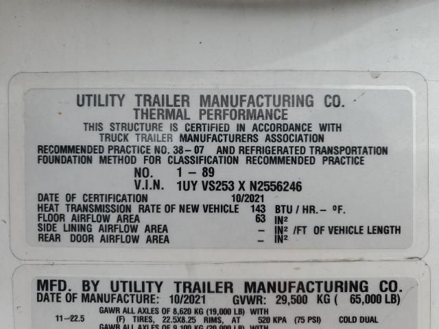 2022 Utility Refrigerated Van Trailer