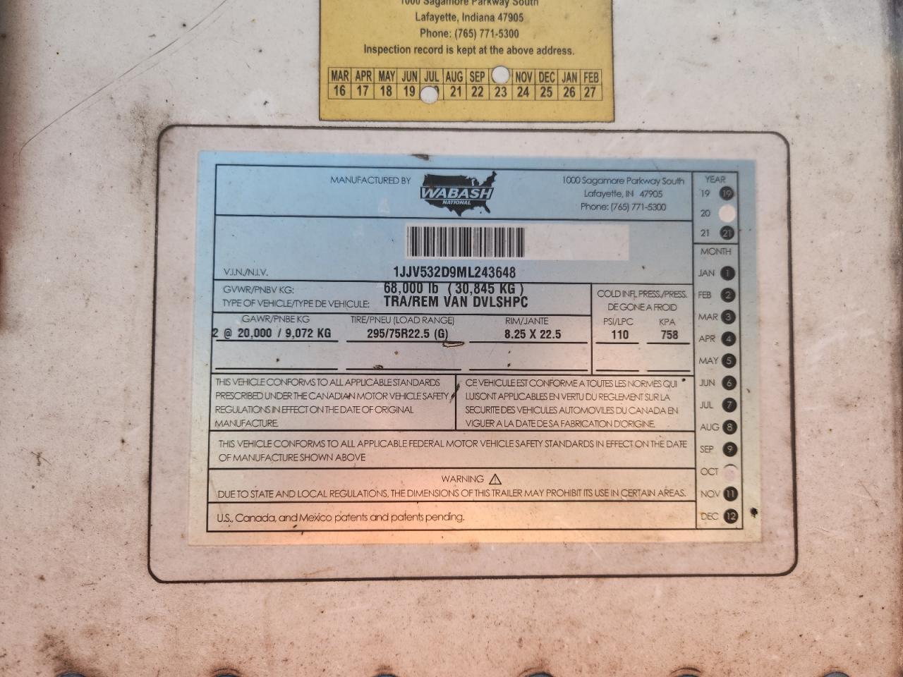 2021 Arrow 2021 Wanc Van-DRY Van Trailer