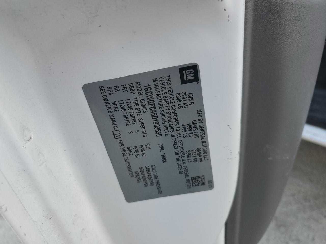 2013 Chevrolet Express G2500